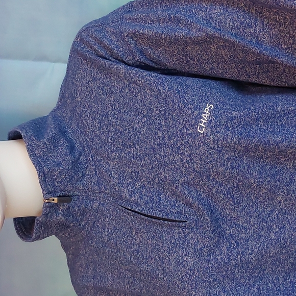 Chaps Sport Heather Blue Quarter Zip Pullover Light Jacket 2X XXL - Picture 2 of 8